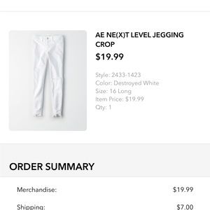 American Eagle White crop jeggings